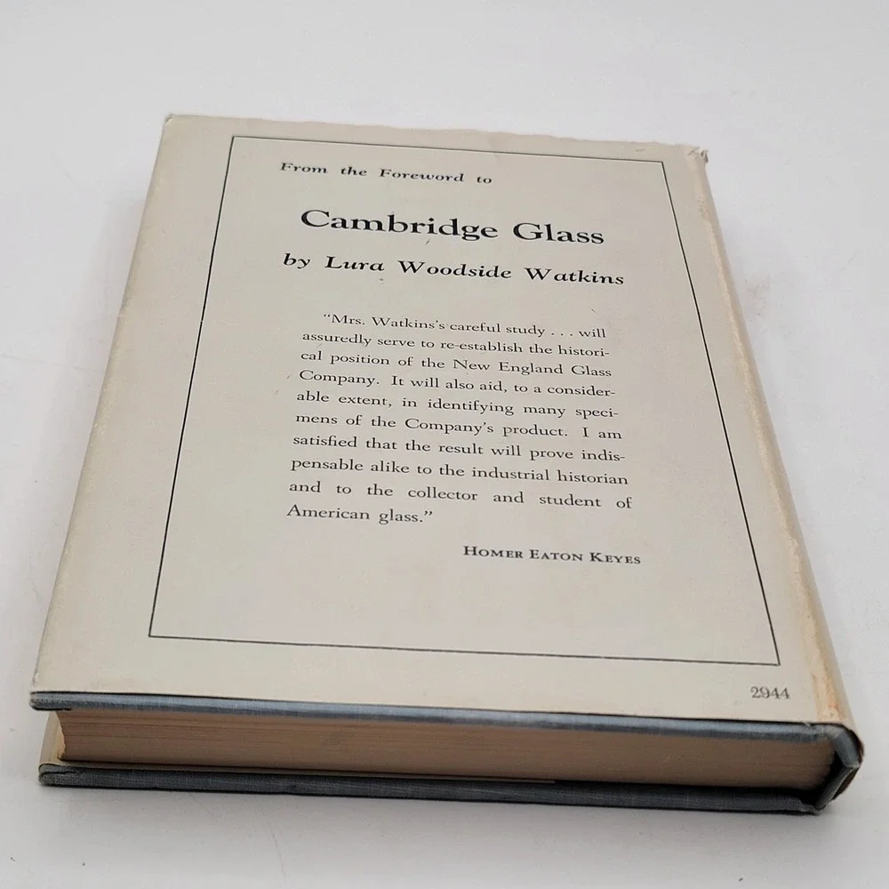 Lura Woodside Watkins Cambridge Glass 1818 to 1888 Hardcover Bramhall House GOOD